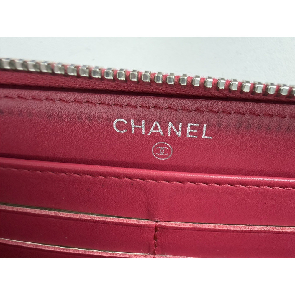 Chanel Brilliant Matelasse Long Zip-Around Wallet Pink Patent Leather 2014-2015 - Picture 14 of 16